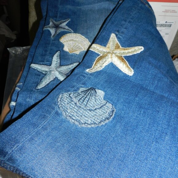 Driftwood Charlee x Seaside Embroidered Ocean Accent Wide Leg Jeans🆕📦🏃♀️💨🚚 - Picture 6 of 16